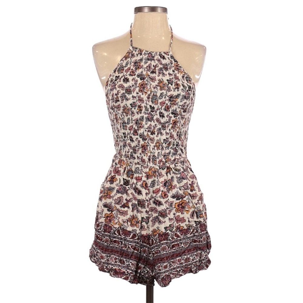 American Eagle Floral Halter Romper
